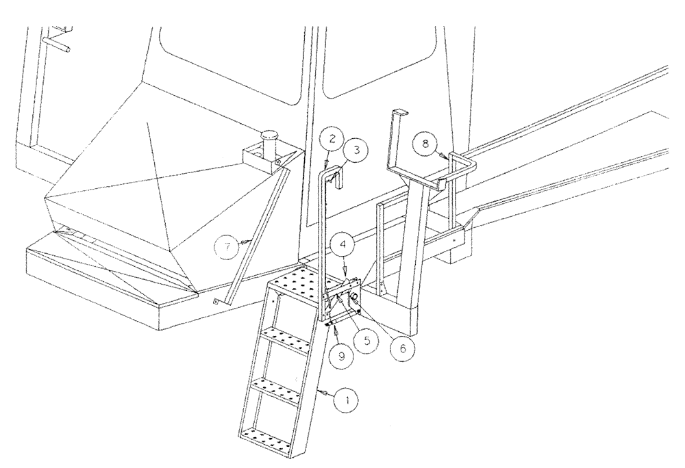 Схема запчастей Case IH PATRIOT - (04-003) - LADDER ASSEMBLY Suspension & Frame