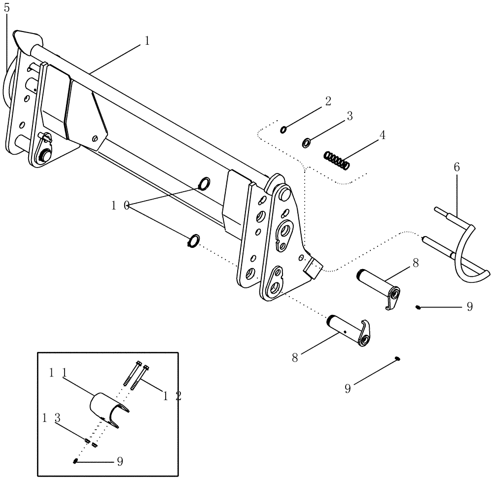 Схема запчастей Case IH LX156 - (09-10) - QUICK ATTACH ADAPTER (09) - CHASSIS/ATTACHMENTS