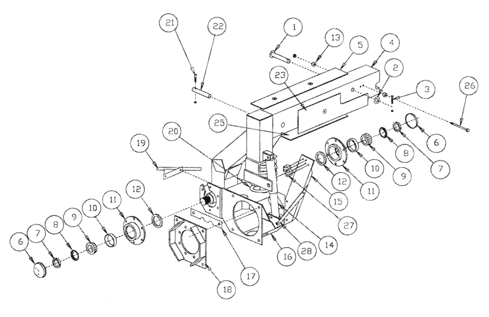 Схема запчастей Case IH PATRIOT II - (04-002) - STRUT ASSEMBLY - REAR W/INTEGRAL BRAKE - S/N 1078 AND AFTER Suspension & Frame