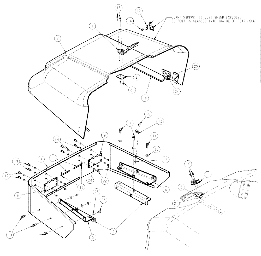 Схема запчастей Case IH SPX4260 - (04-022) - HOOD GROUP, ENGINE, REAR Suspension & Frame
