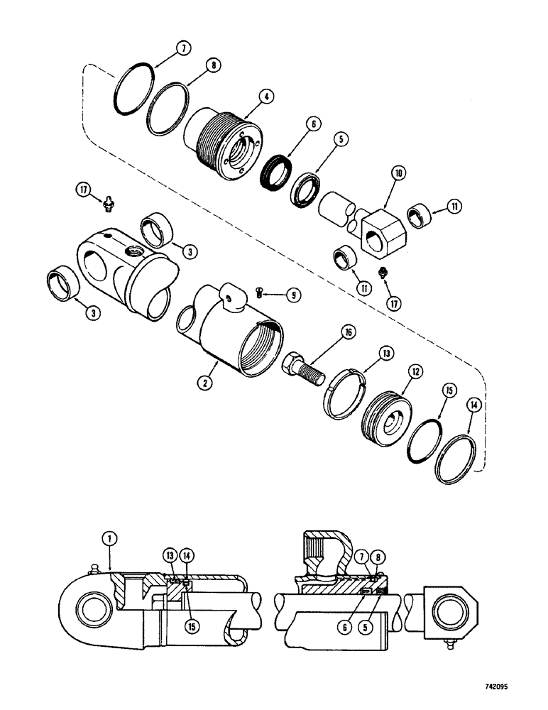 Схема запчастей Case IH 1700-SERIES - (240) - G34244 LOADER LIFT CYLINDER, USED TRACTOR SERIAL NUMBER 9818188 AND AFTER (35) - HYDRAULIC SYSTEMS