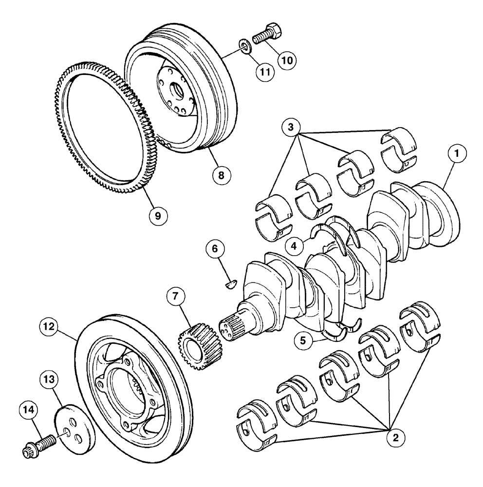 Схема запчастей Case IH C70 - (02-40) - CRANKSHAFT (02) - ENGINE