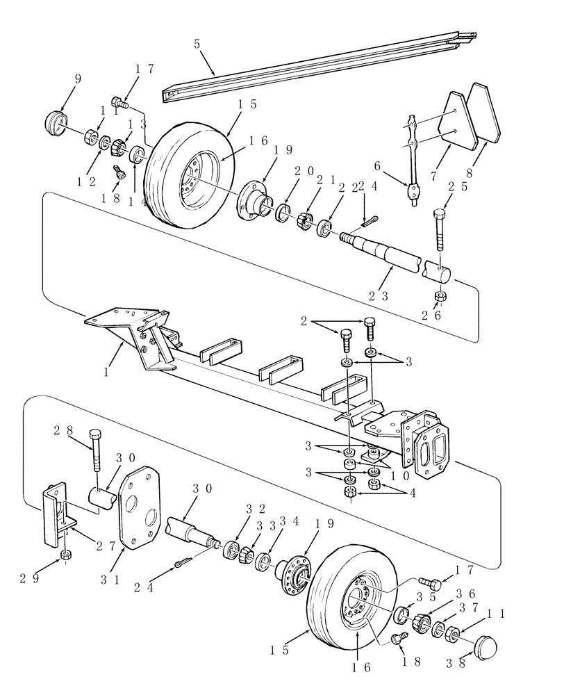 Схема запчастей Case IH SBX520 - (004) - AXLE & WHEEL (39) - FRAMES AND BALLASTING