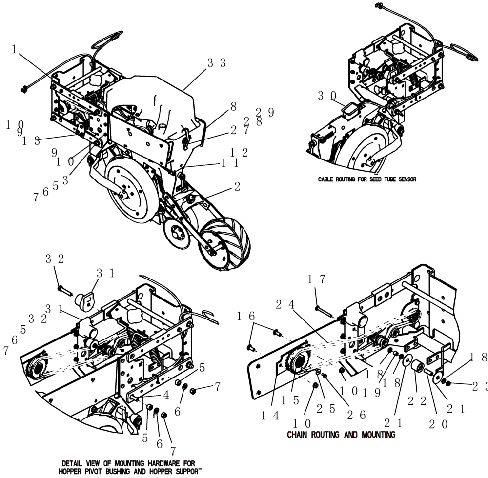 Схема запчастей Case IH 1200PT - (L.10.F[17]) - ROW UNIT FRAME WITH MINI HOPPER (ASN CBJ022252) L - Field Processing