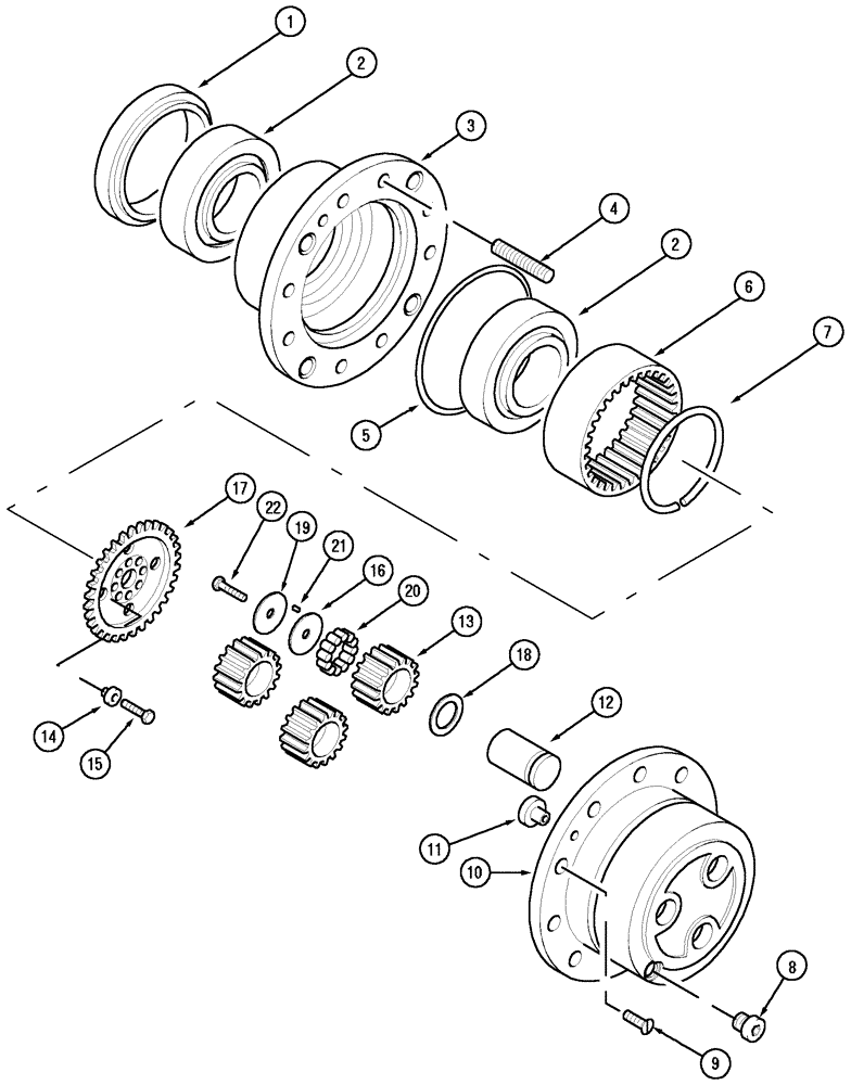 Схема запчастей Case IH MX170 - (05-29) - HUB PLANETARY DRIVE (25) - FRONT AXLE SYSTEM