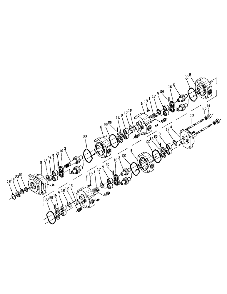 Схема запчастей Case IH 7700 - (B03-16) - HYDRAULIC MOTOR, BASECUTTER, LOW HP Hydraulic Components & Circuits