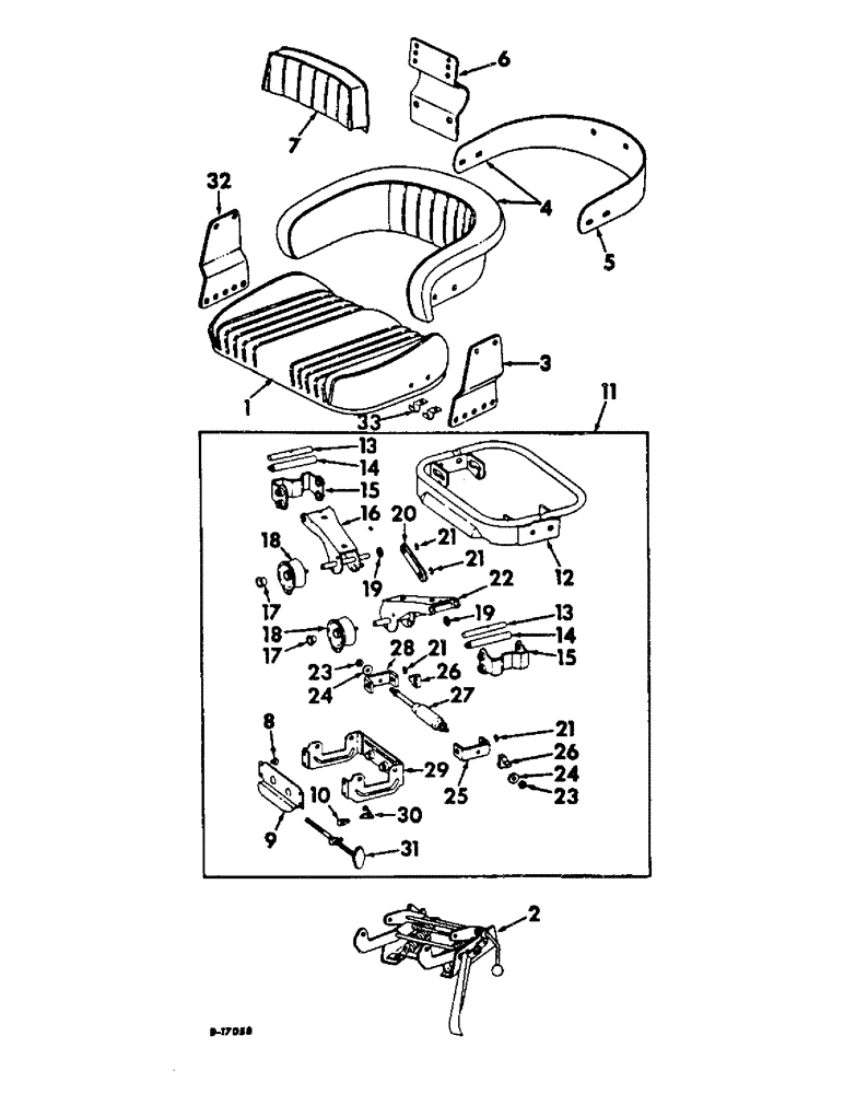 Схема запчастей Case IH 2856 - (M-02) - SEAT, OPERATORS PLATFORM AND MISCELLANEOUS, VERTICAL ACTING SEAT (10) - OPERATORS PLATFORM