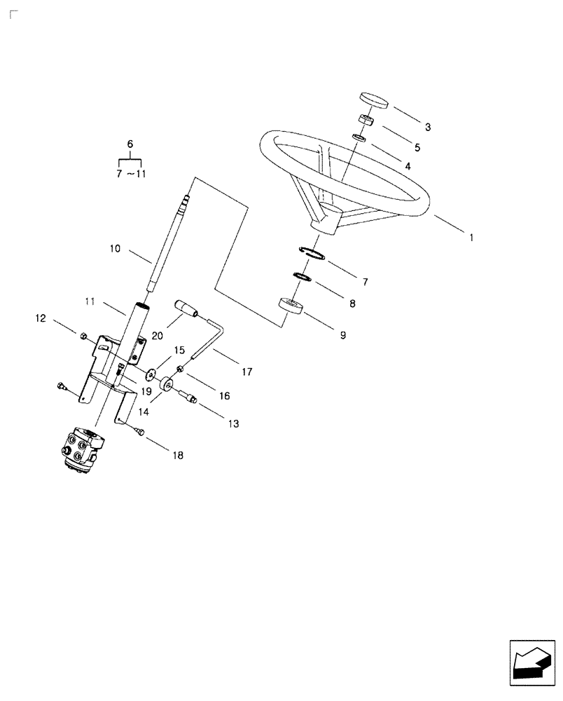 Схема запчастей Case IH FARMALL 30B - (41.204.01) - STEERING WHEEL & COLUMN (41) - STEERING