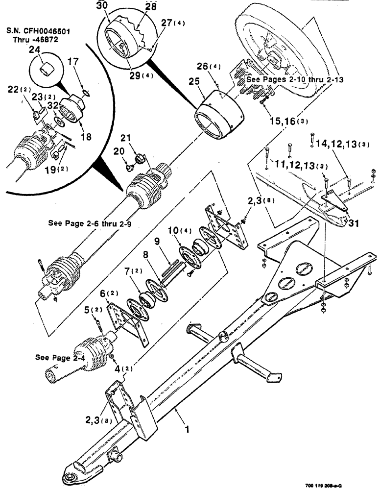 Схема запчастей Case IH 8555 - (02-02) - TONGUE AND DRIVE (PRIMARY) ASSEMBLY Driveline