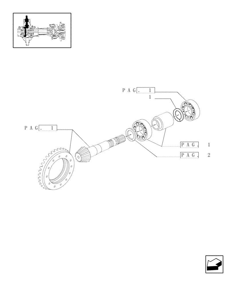 Схема запчастей Case IH JX80U - (1.40.0/06[03]) - FRONT AXLE - BEVEL GEAR/PINION SET - 4WD - ADJUSTING SHIMS (04) - FRONT AXLE & STEERING