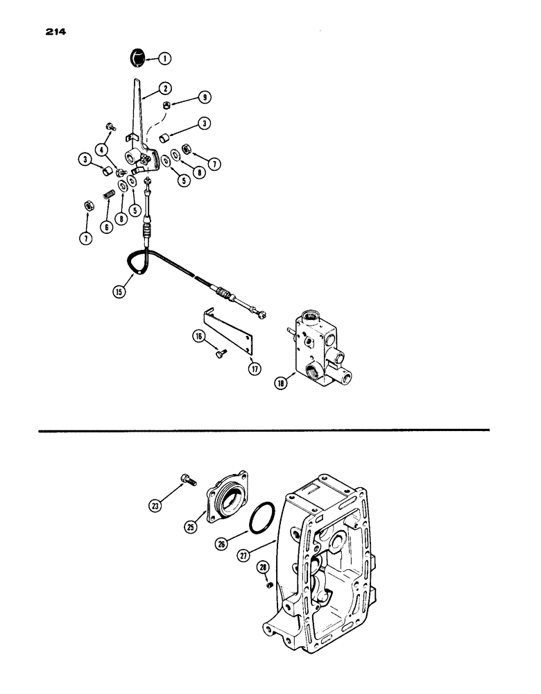 Схема запчастей Case IH 770 - (214) - P.T.O. CONTROL LINKAGE (06) - POWER TRAIN