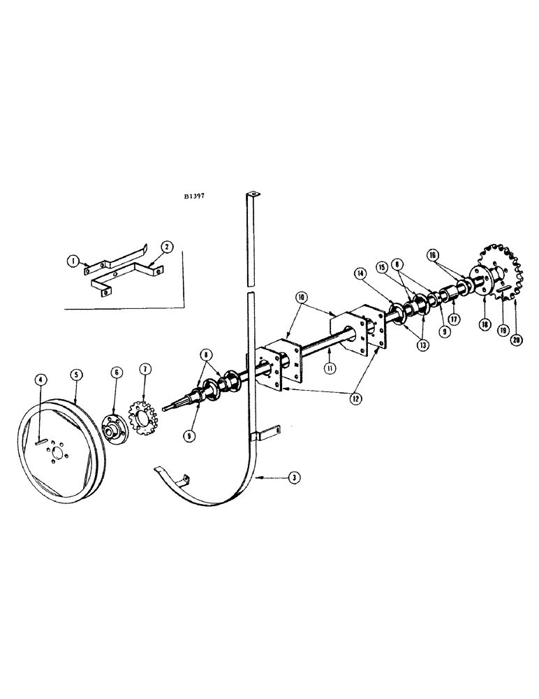 Схема запчастей Case IH 1010 - (134) - MAIN COMBINE DRIVE SHAFT, CHAIN DRIVE CYLINDER (66) - THRESHING