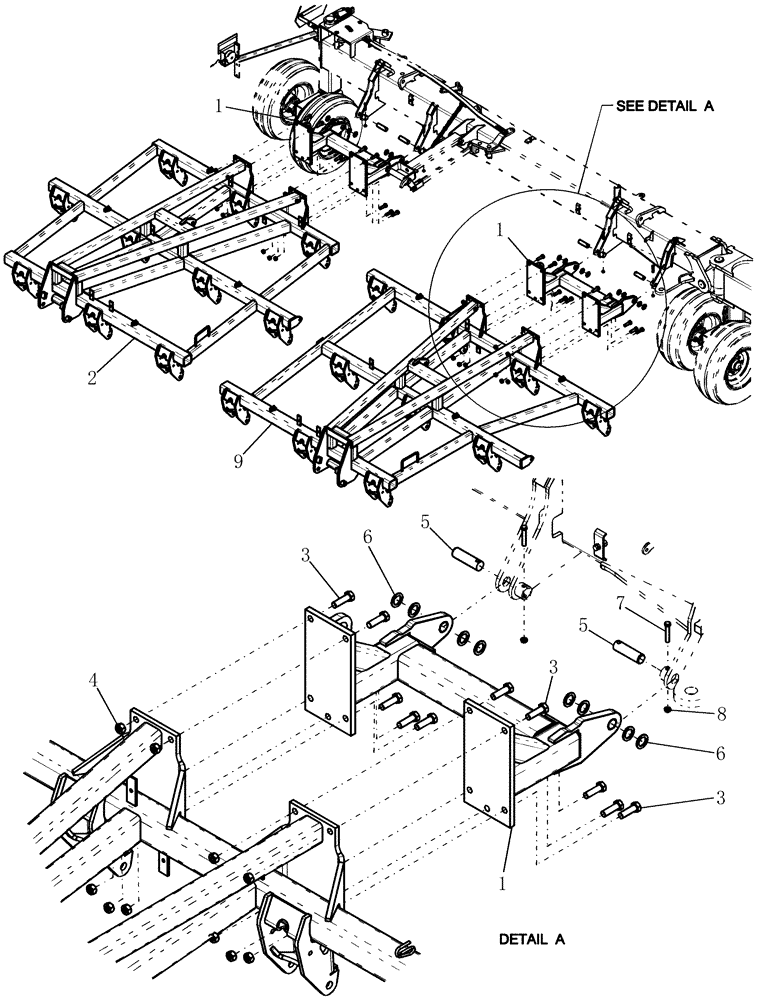 Схема запчастей Case IH 800 - (39.100.12) - OUTER TOOLBAR FRAME (50) (39) - FRAMES AND BALLASTING