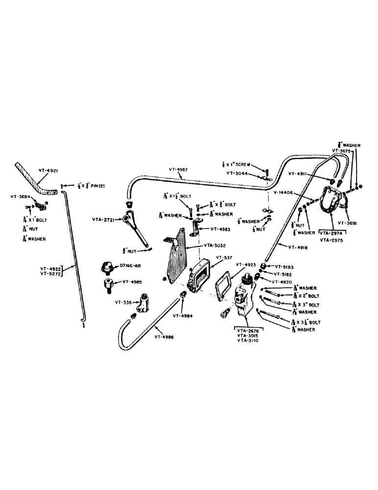 Схема запчастей Case IH VAI-SERIES - (100) - HYDRAULIC PUMP AND LINES WITH SINGLE CONTROL, TRACTORS BEFORE NO. 5159895 (08) - HYDRAULICS