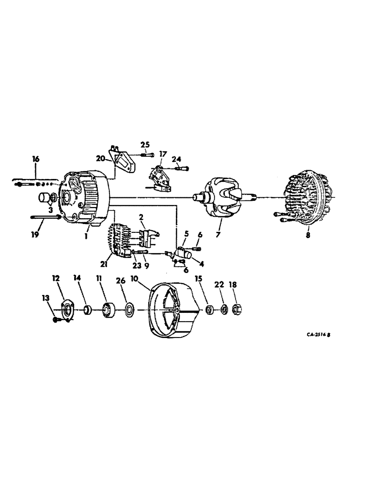Схема запчастей Case IH 1066 - (08-06) - ELECTRICAL, ALTERNATOR-GENERATOR, DELCO REMY, WITH INTEGRAL SOLID STATE VOLTAGE REGULATOR (06) - ELECTRICAL