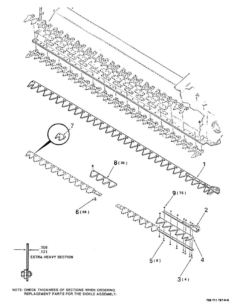 Схема запчастей Case IH 8330 - (3-16) - SICKLE, BOLT ON SECTION,S ASSEMBLY, MODEL 8330 ONLY, EXTRA HEAVY DUTY (09) - CHASSIS