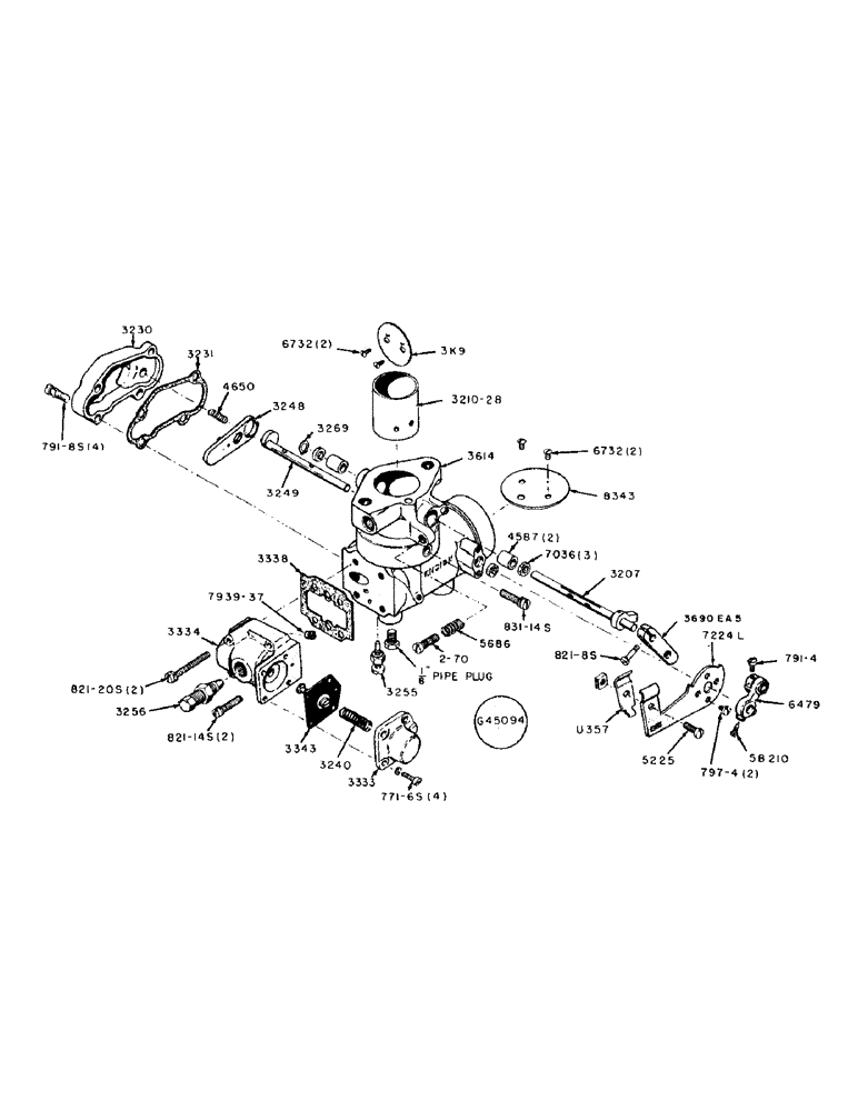 Схема запчастей Case IH 300-SERIES - (040) - SPARK IGNITION ENGINES, G45094 L.P.G. CARBURETOR, ENSIGN NO. 4216 (03) - FUEL SYSTEM