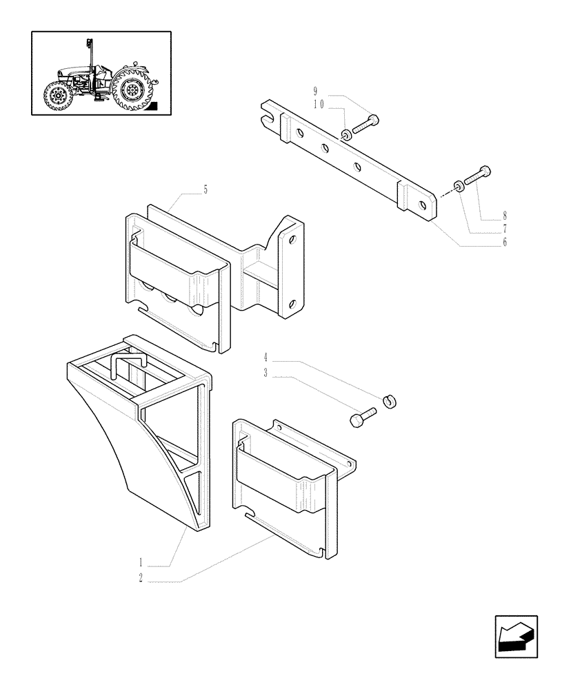 Схема запчастей Case IH JX1085C - (1.92.991) - (VAR.863-864) WHEEL CHOCK (10) - OPERATORS PLATFORM/CAB