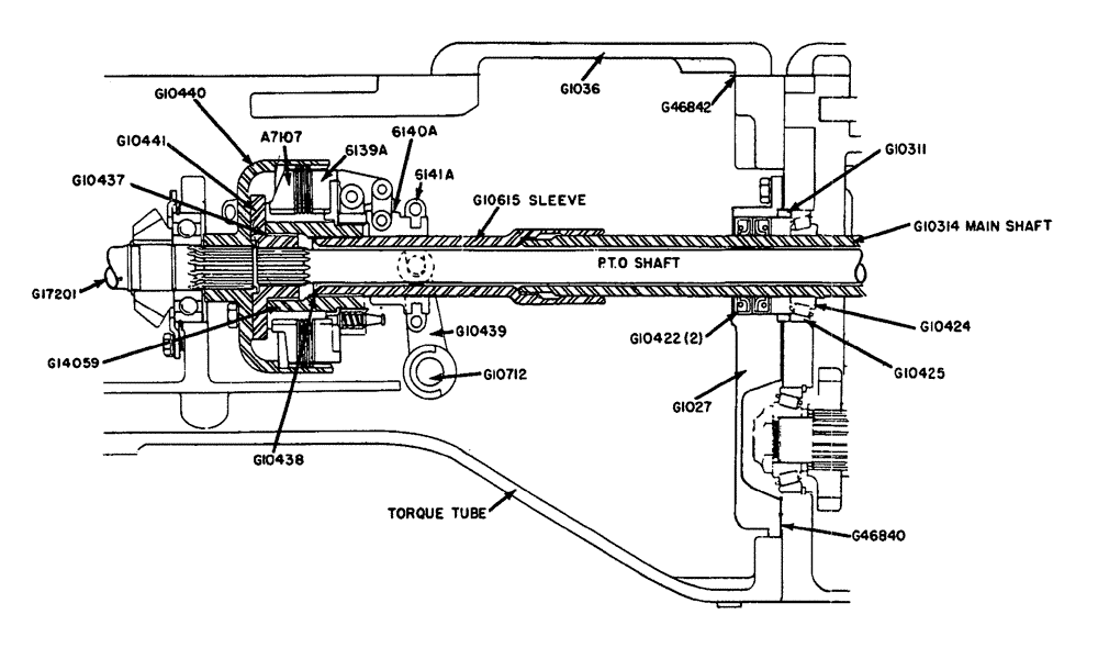 Схема запчастей Case IH 630 - (076) - WITH CONSTANT-RUNNING P.T.O. WITHOUT TRIPL-RANGE UNIT (06) - POWER TRAIN