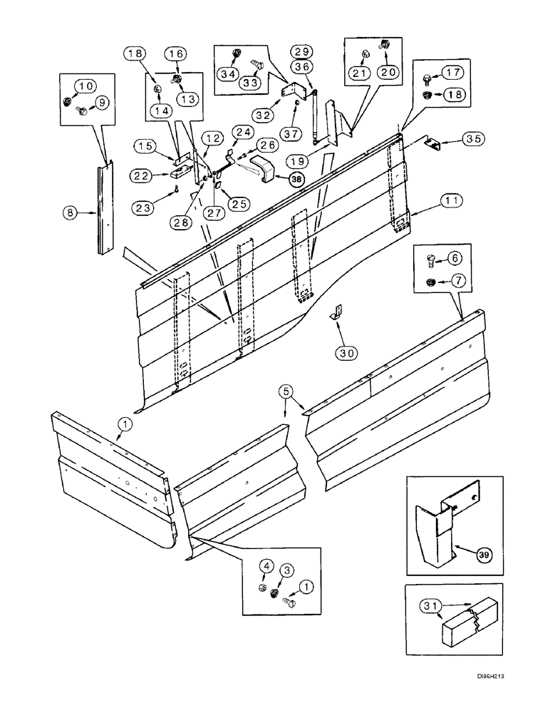 Схема запчастей Case IH 2188 - (9H-12) - RIGHT HAND DOOR AND SHIELD (12) - CHASSIS