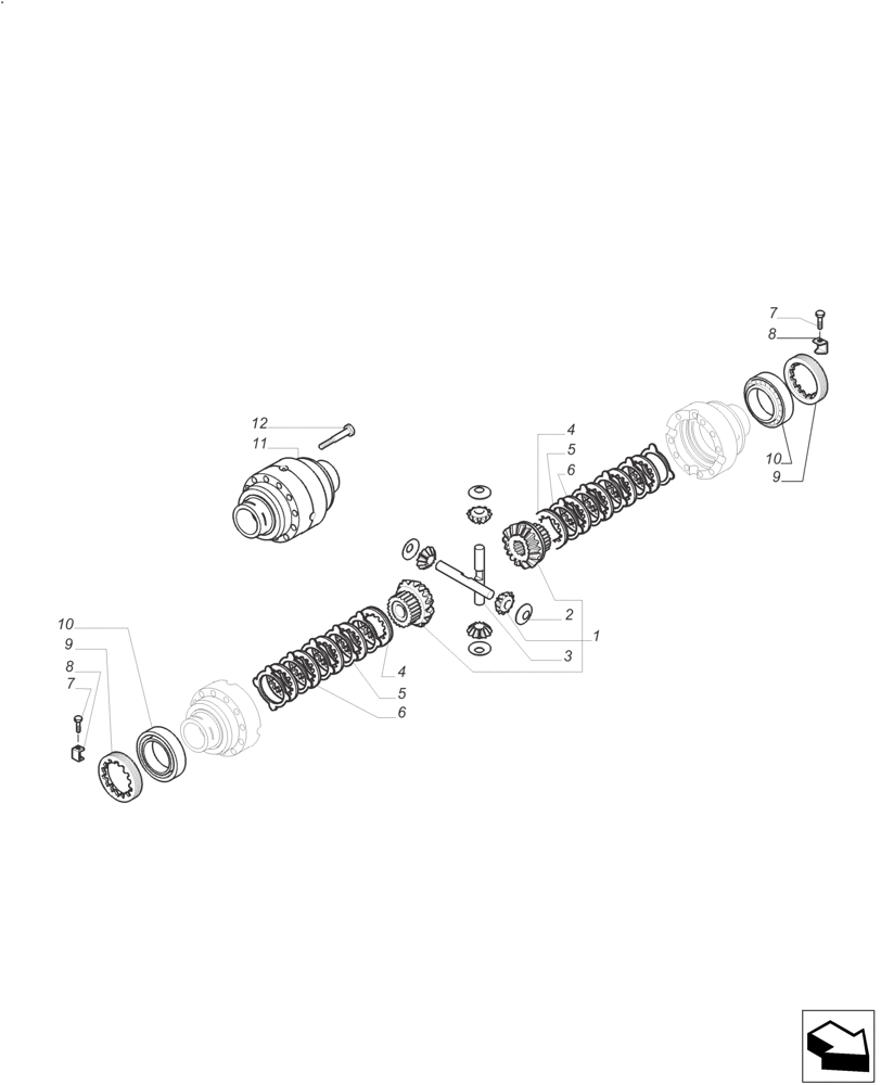 Схема запчастей Case IH FARMALL 120A - (25.102.AE) - FRONT AXLE LIMITED SLIP DIFFERENTIAL - STANDARD DUTY (108 & 118 HP) (25) - FRONT AXLE SYSTEM