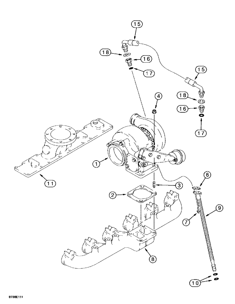 Схема запчастей Case IH MX200 - (2-038) - TURBOCHARGER SYSTEM, MX200, MX220, 6TAA-830 EMISSIONS CERTIFIED ENGINE (02) - ENGINE