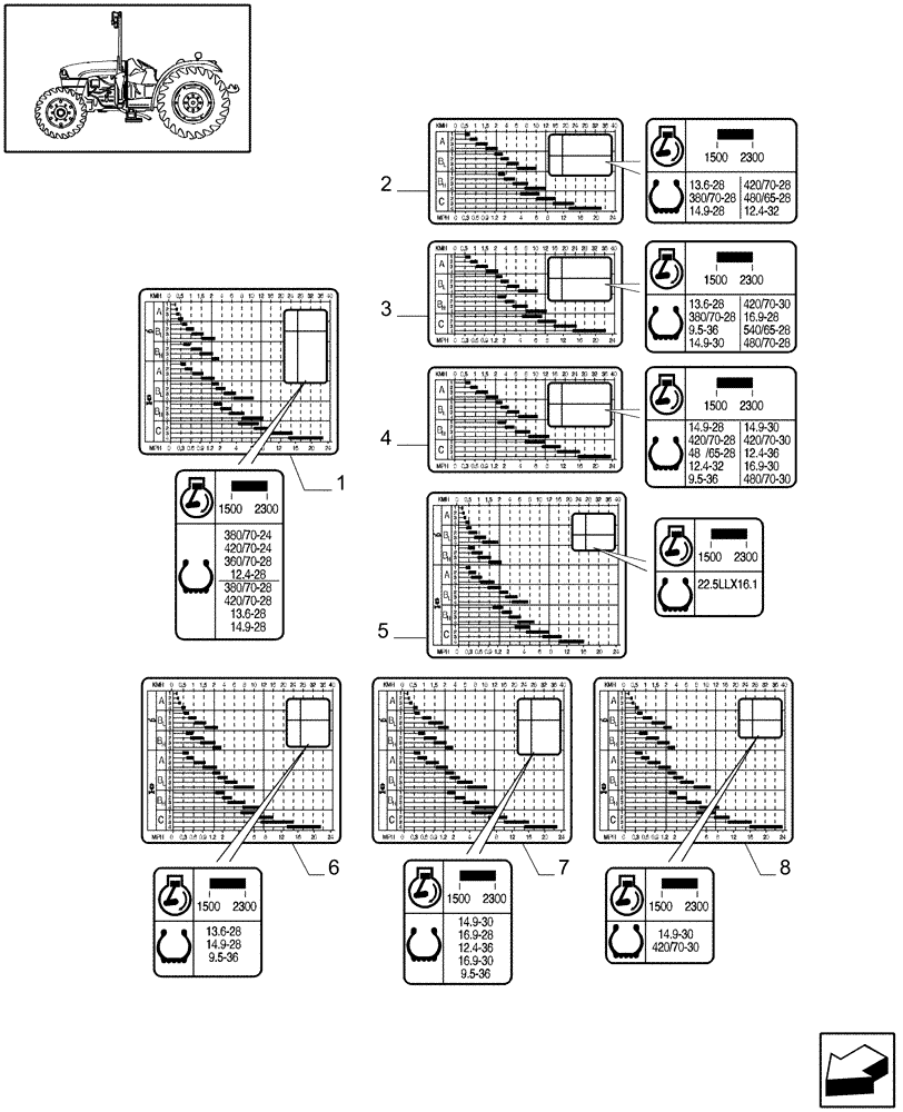 Схема запчастей Case IH JX1070C - (1.98.0/01) - (VAR.323-323/1) STANDARD FRONT AXLE W/ ELECTROHYDR. DIFF. LOCK (40 KM/H) - PLATES (13) - DECALS