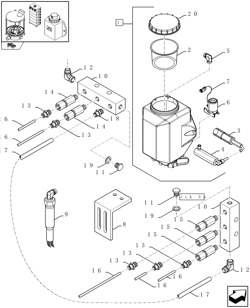Схема запчастей Case IH LBX332P - (09.02[01]) - AUTOMATIC OILING (09) - LUBRICATION