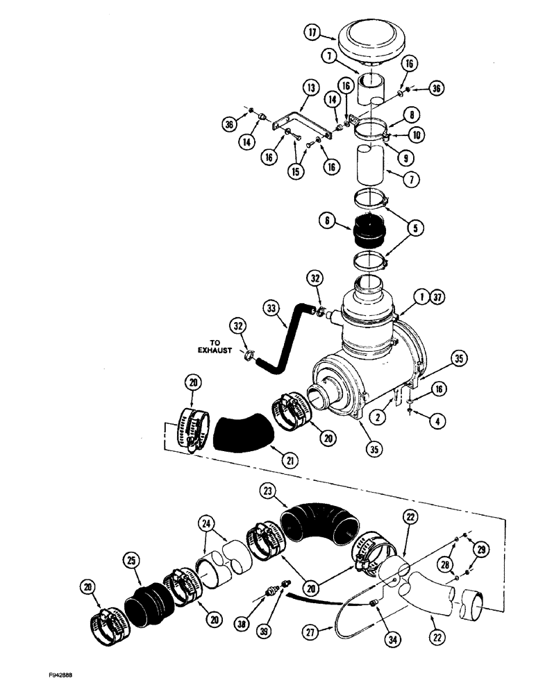 Схема запчастей Case IH 9280 - (2-006) - AIR INDUCTION SYSTEM (02) - ENGINE