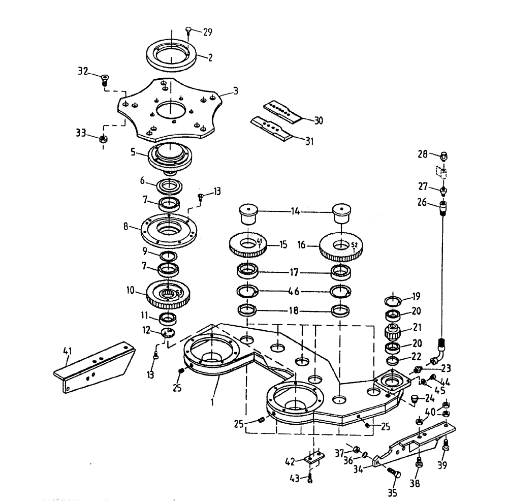 Схема запчастей Case IH 7000 - (A02-25) - GEARBOX - UNDERSLUNG BASECUTTER (FLORIDA OPTION) Mainframe & Functioning Components