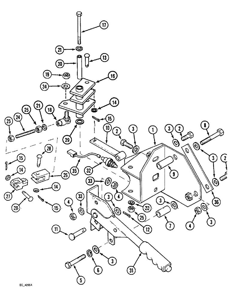 Схема запчастей Case IH 3230 - (7-018) - PARK BRAKE 2 WHEEL DRIVE TRACTOR, TRACTOR WITHOUT CAB (07) - BRAKES