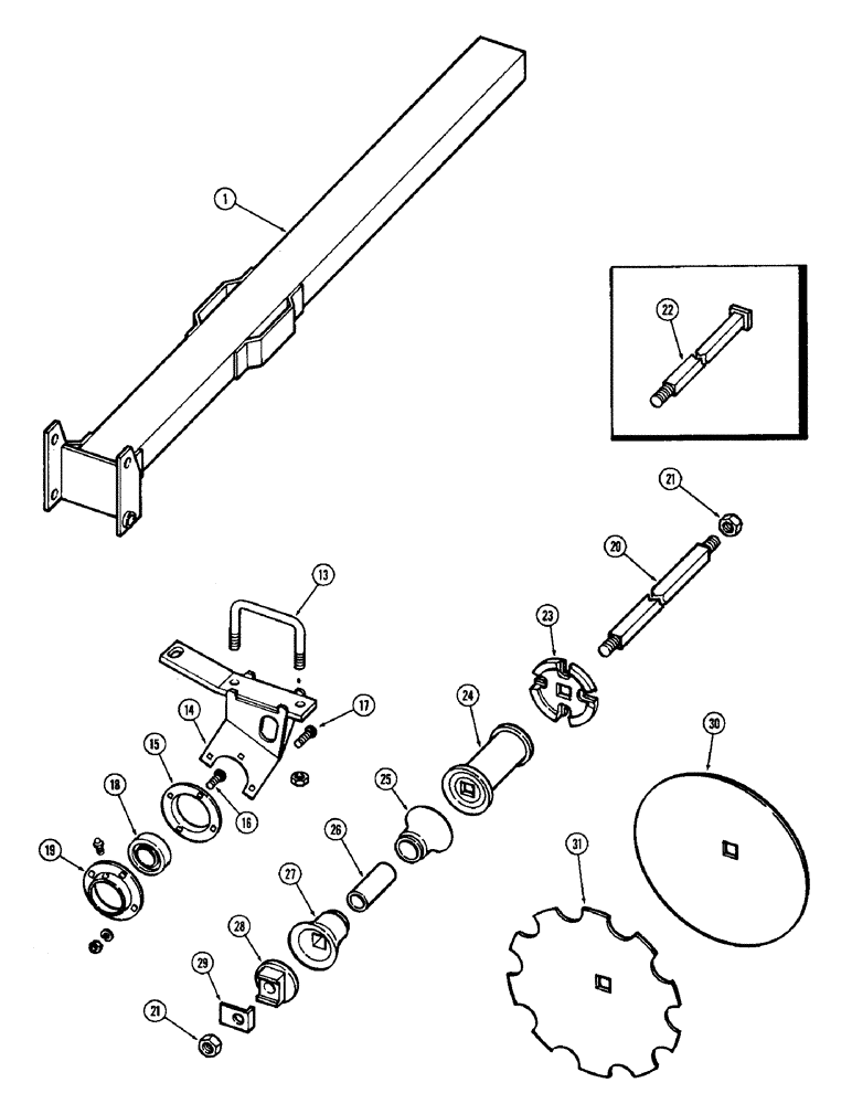 Схема запчастей Case IH F21 - (062) - FRONT RIGHT GANG, 9 INCH SPACING, F21, F21-0-214, 242, 256 