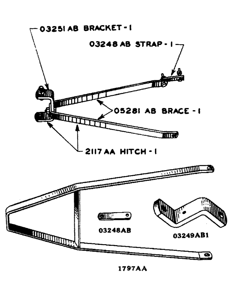 Схема запчастей Case IH D-SERIES - (141) - DRAW BAR HITCH, MODEL "D" TRACTOR / DRAW BAR RAISED HITCH, MODEL "DC" TRACTORS ONLY (09) - CHASSIS