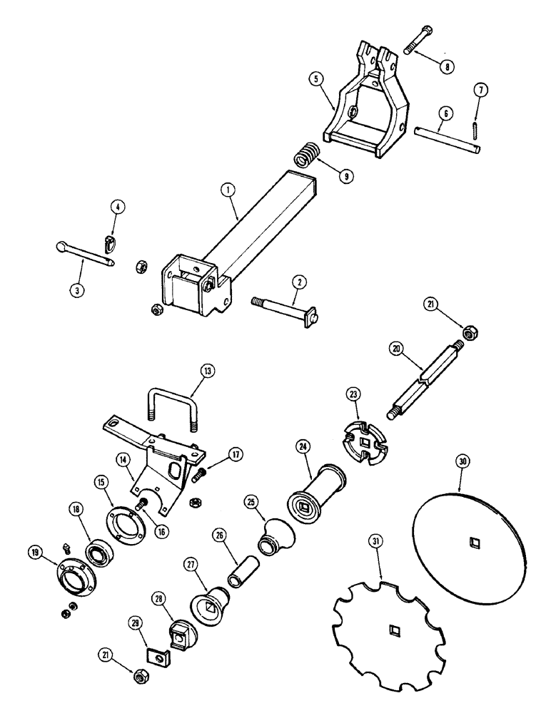 Схема запчастей Case IH F21H - (122) - 7 BLADE WING GANG, REAR LEFT, 7 INCH SPACING, F21H, F21H-7-242 & F21H-0-242 