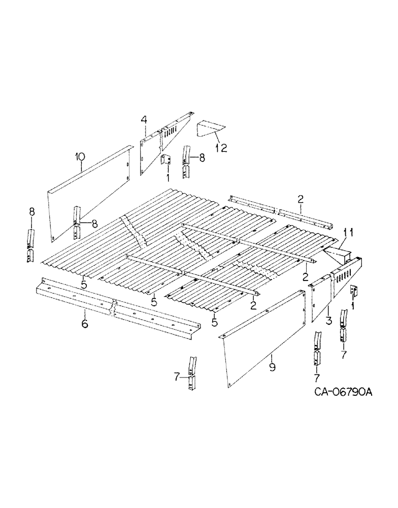 Схема запчастей Case IH 120 - (G-11) - ROOF AND SUPPORTS, RIBBED TYPE 