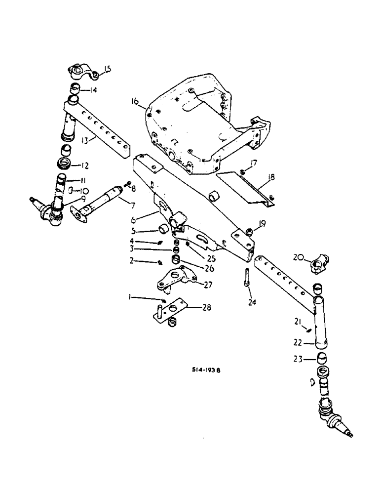 Схема запчастей Case IH 2500 - (14-02) - ADJUSTABLE FRONT AXLE, STRAIGHT, HIGH SPINDLE, LOW SPINDLE Suspension