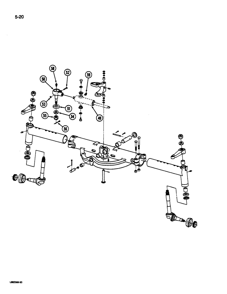 Схема запчастей Case IH 1822 - (5-20) - STEERING AXLE, 1822 COTTON PICKER (04) - STEERING