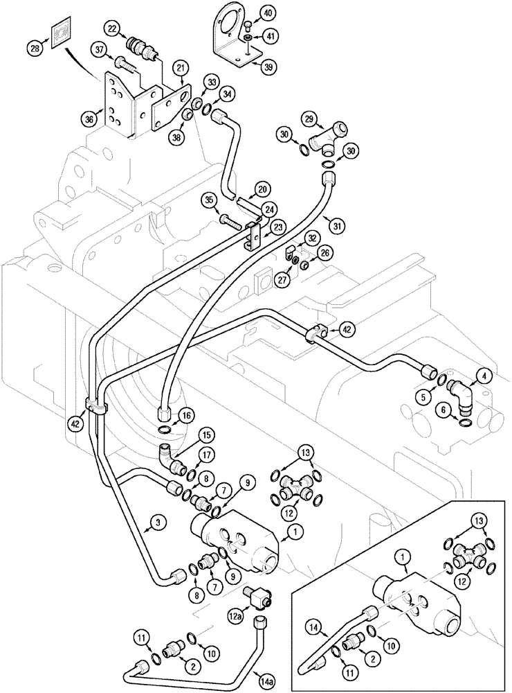 Схема запчастей Case IH MX120 - (07-09) - HYDRAULIC TRAILER BRAKE CIRCUIT (07) - BRAKES