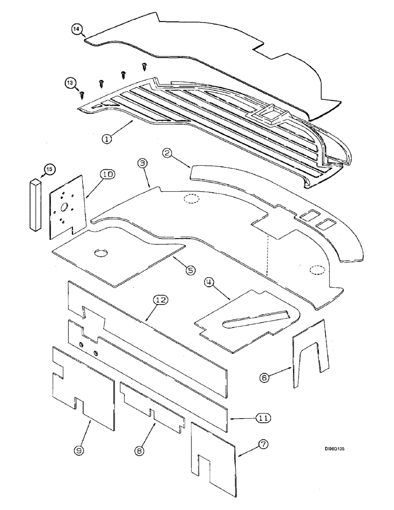 Схема запчастей Case IH 2188 - (9G-10) - CAB, INSULATION AND FLOORMAT (10) - CAB & AIR CONDITIONING