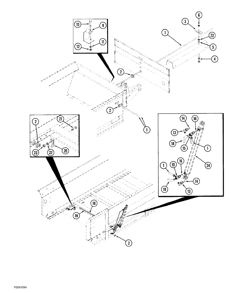 Схема запчастей Case IH 1500-SERIES - (08-02) - ENDGATE HYDRAULIC SYSTEM 