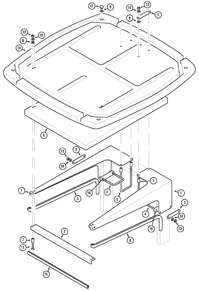 Схема запчастей Case IH CX90 - (09-48) - R.O.P.S. CANOPY (09) - CHASSIS/ATTACHMENTS