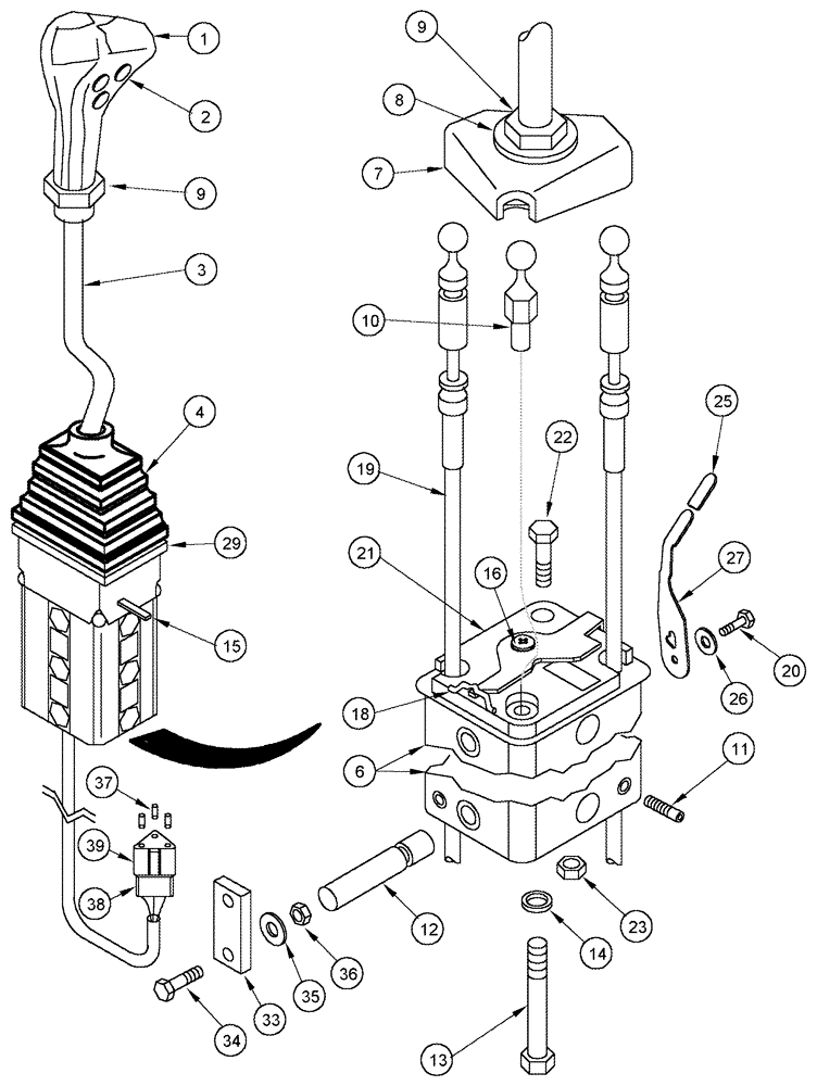 Схема запчастей Case IH L555 - (08-23) - CONTROL ASSEMBLY 3 FUNCTION MX80C - MX100C (08) - HYDRAULICS