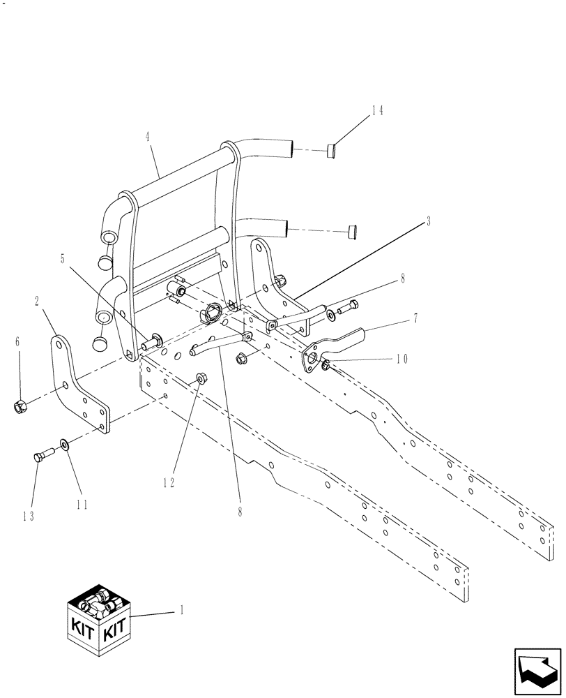 Схема запчастей Case IH FARMALL 50B - (88.100.10) - DIA KIT, GRILLE GUARD - 719849226 (88) - ACCESSORIES
