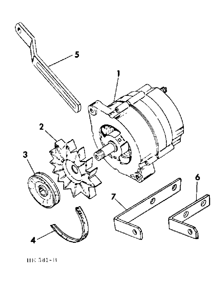 Схема запчастей Case IH 5000 - (08-19) - ELECTRICAL, ALTERNATOR AND MOUNTING HB-225 GAS ENGINE, FOR USE ON 5000 AND 5500 WINDROWERS (06) - ELECTRICAL