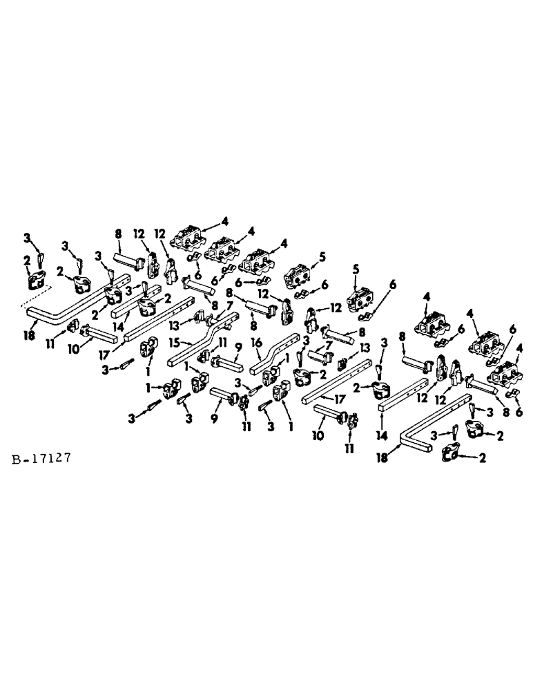 Схема запчастей Case IH 78 - (AM-13) - SQUARE BARS, EXTENSIONS AND CLAMPS, 18 AND 21 EQUIPMENT, FOR FOUR-ROW CULTIVATORS (1968 TO 1972) 