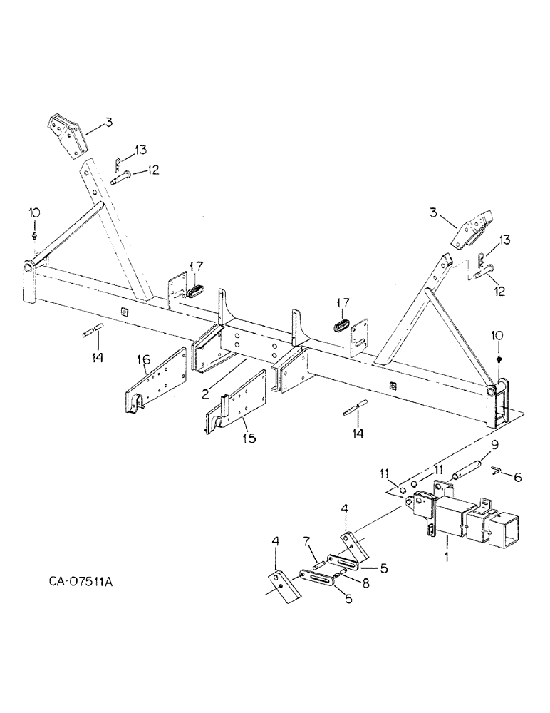 Схема запчастей Case IH 800 - (03-04) - FRAME, FRAME AND CONNECTIONS, UNIT H (09) - CHASSIS/ATTACHMENTS