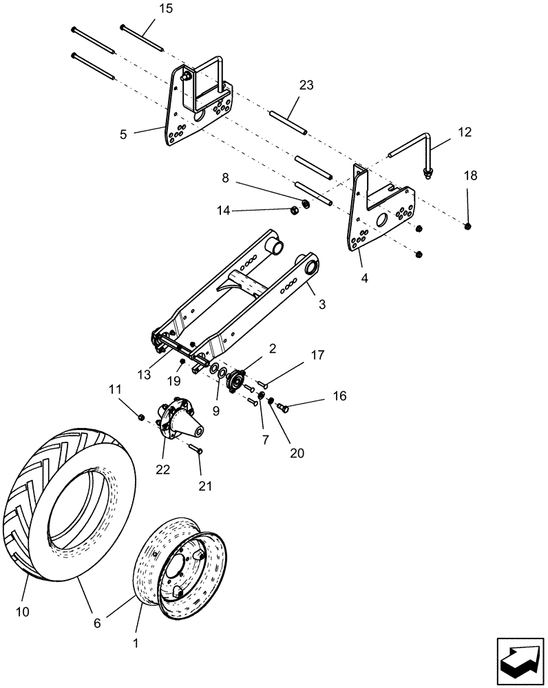 Схема запчастей Case IH 1220 - (44.100.01) - CARRYING WHEELS - DUAL ARM, 16R STACKER MECH AND VR (44) - WHEELS