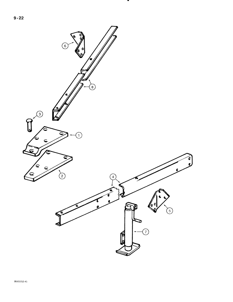 Схема запчастей Case IH 550 - (9-022) - HITCH, USED ON ALL MODELS EXCEPT 560 (09) - CHASSIS/ATTACHMENTS