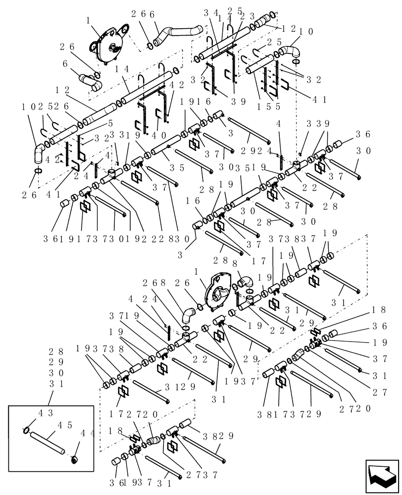 Схема запчастей Case IH 1200PT - (L.10.E[13]) - VACUUM AIR SYSTEM - 12/23 ROW (BSN CBJ026002) L - Field Processing