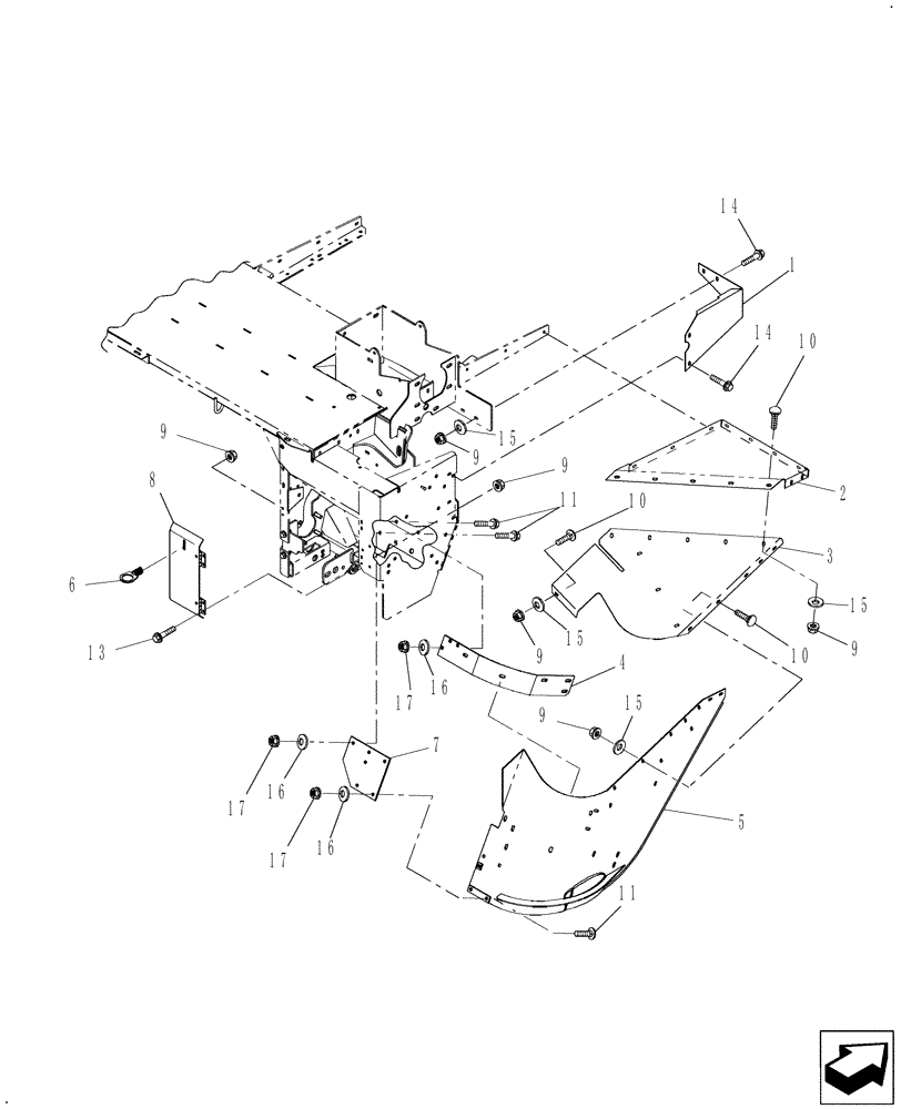 Схема запчастей Case IH DCX131F - (08.02/01) - SHIELDING, RIGHT SIDE (08) - SHEET METAL